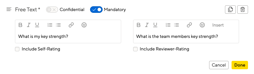 mandatory question settings in question settings